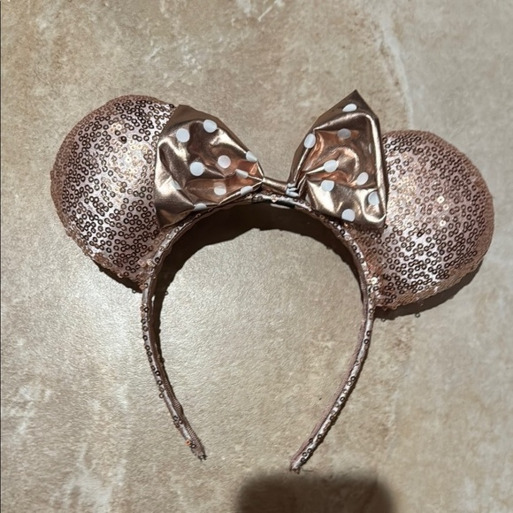 Sequin Mouse Ears Headband - Rose Gold